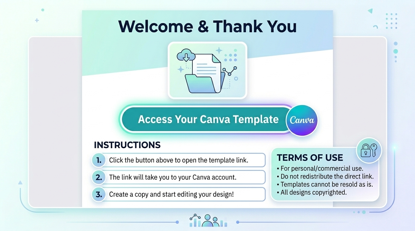 Professional digital product onboarding PDF template layout