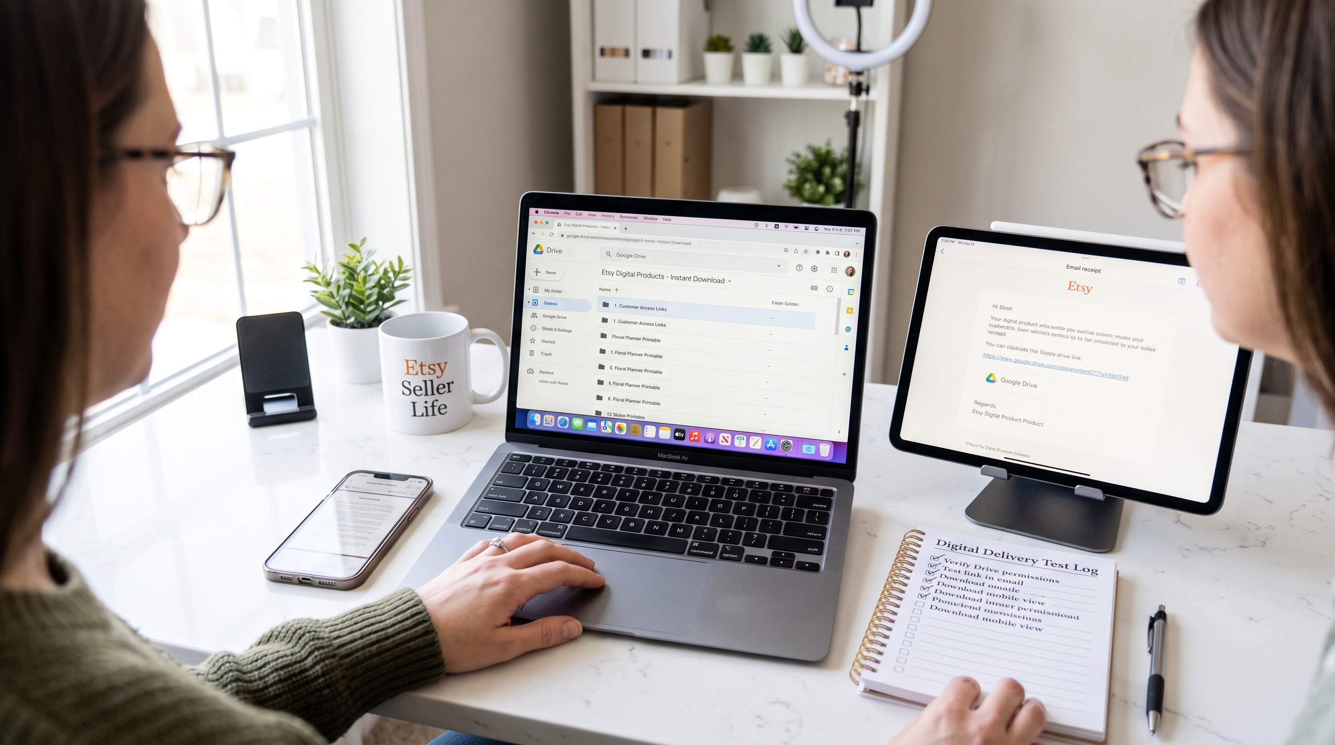 Comparison of Etsy Google Drive and digital product delivery methods