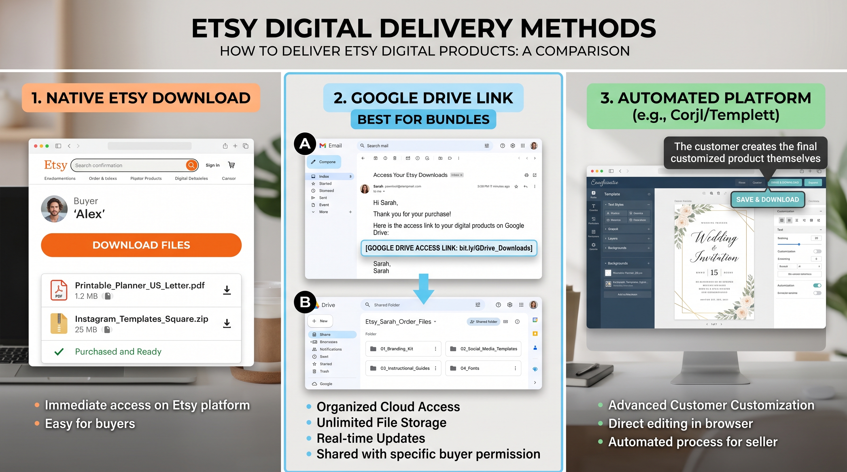 Google Drive security and permissions for Etsy digital products